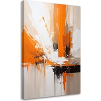 Tabelau sur Toile, Abstraction beige et orange,70x100