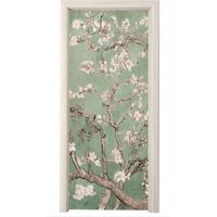 STICKER DE PORTE Fleur d'amandier - Art - Van Gogh - Vert Déco Chambre