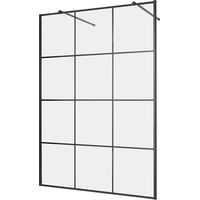 Hudson Reed Barq - Paroi de Douche Italienne Verrière Moderne Industriel Noir - 120cm