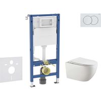 Bâti-support WC Geberit Duofix avec cuvette Gaia Rimless et abattant SoftClose – Plaque Delta01 blanc alpin – SANI11CA3124B