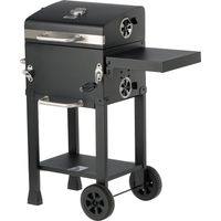 Deluxe Holzkohlegrill mit Deckel und verstellbarem Grillrost, 39,5 x 29,5 cm