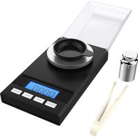 Bilancia da cucina elettronica da 0,001 g/50 g, mini bilancia di precisione con display LCD, bilancia per gioielli con pinzette e piattaforma di pesatura