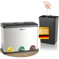 MAXCRAFT Mülleimer / Treteimer mit 3 Behältern - 54 Liter (3 x 18 Liter)