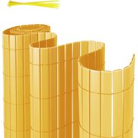 Jiubiaz PVC Sichtschutzmatte Balkon – Stabiler Wind- & Sichtschutzfür Balkone und Gärten, Terrasse & Zaun Bambus 90x300cm