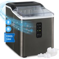 Klarstein – Machine à glaçons 1,5L – Jusqu'à 12kg de glaçons en 24h – Glaçons en boule petits et grands – Autonettoyante – Boîtier en acier inoxydable