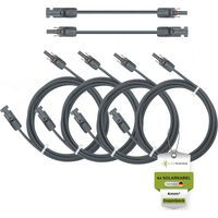 Solarkabel Doppelpack 4x PV-Kabel 4mm² H1Z2Z2-K Schwarz & Schwarz mit Solarstecker 4 x 45m - 4mm²