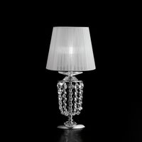 Lumetto in ferro e ottone cromato con paralume 1 luce H.40 - Ø20