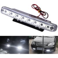 COPPIA LUCE LUCI DIURNE 8 LED ULTRA BIANCO BIANCA AUTO MOTO TUNING DIURNA DRL WS