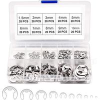 E Clip Anneau 304 Inox Circlips Exterieur Assortiment De Circlips 1.5/2/3/4/5/6/7/8/9/10mm Divers Usages 200Pcs