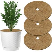 Tapis de Coco Plantes, 3pcs Disque de Protection Plante 60cm Disque de Paillage Tapis de Paillage en Fibre de Coco Disques Paillage de Désherbage des Plantes pour Plantes de Jardin Protection
