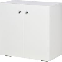 Armario Auxiliar 2 Puertas 2 Estantes para Libros Ropa Juguetes Blanco 70x39x70 cm