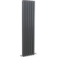 Hudson Reed Revive Double Designer Vertical Radiator 1500mm H x 354mm W - Anthracite