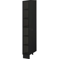 Cuisineandcie – Colonne de cuisine étagère ouverte – Lovia Noir mat – L 20 x H 218.7 x P 56 cm – Résistante aux agressions – Entretien facile