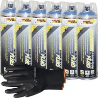 vasalat ColorMark Markierungsspray mit 360 Grad Ventil Set - Markierspray Neon blau für professionelle Markierungen, 6 Stück