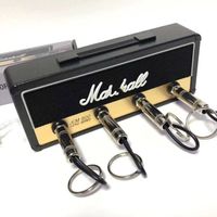 Porte-clés mural Porte-clés de guitare Crochet Porte-clés Fixation à domicile avec 4 porte-clés Porte-clés, Noir