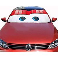 Sunshade - 130 x 70 cm - Front Windshield Heat Protection - UV Reflective - Cartoon Eyes Design - For Cars - 1 Piece