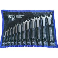 Bgs Technic – Jeu de 12 clés mixtes œil plates pouces US anglaises 1/4 à 15/16 – Acier chrome-vanadium – Pour véhicules anglo-saxons
