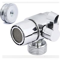 Inverseur de douche (M22 x M24), vanne en alliage de qualité supérieure, vanne de remplacement -3/4" et 1/2 IPS, adaptateur en laiton chromé, vanne d'arrêt à 3 voies pour cuisine ou salle de bain (