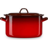 Briebe Ignea Faitout à Induction 28cm, Marmite 10L avec Couvercle Acier Émaillé Tous Feux Rouge