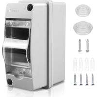 Coffret Electrique Etanche Exterieur Boîtier: Boîte Etanche Electrique Exterieur IP65, Tableau Electrique 1 Rangée, Boîtier Electrique Etanche, Coffret Electrique 2 Modules Pour Disjoncteur Mural