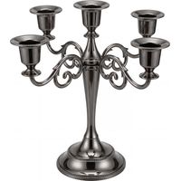 Levede Candle Holder 5 Arm Metal Candelabra Black Candlestick Stand Centerpiece
