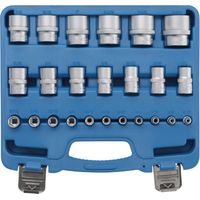 Bgs Technic – Coffret cliquet et douilles 24 pièces – Douilles 6 pans 1/4" et 1/2" en acier chrome-vanadium – Indispensable pour véhicules américains et anglais