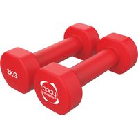 Paire d’haltères en néoprène 2 x 2 kg – Poids à main en fonte revêtue, design hexagonal antiroulis, antidérapants, pour musculation, Pilates, fitness à domicile.