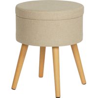 Reposapiés Rebecca Mobili Tiaré 45x36x36 cm MDF, PET, Metal Beige Moderno