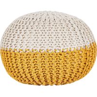 Pouf giallo / beige 50 x 35 cm Conrad