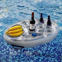 Inflatable Drink Holder Portable Floating Pool Bar, Floating Pool & Spa Tray for Party, Pool, Party, Beach