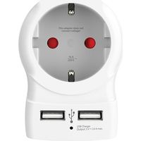 Skross 1500282 Presa di corrente intermedia con USB Bianco