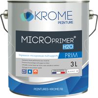 Krome MicroPrimer H2o Peinture d'Impression Microporeuse Multi-supports Intérieur et Extérieur Couleur: BLANC - Conditionnement: 3L