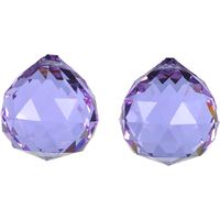 Lot de 2 boules lumineuses en cristal coloré - Cristal violet de 40 mm