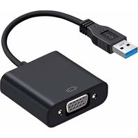 USB to VGA Adapter, Updated USB 3.0 to VGA Adapter, Multi-Display Video Converter, Compatible with PC, Laptop, Windows 7/8 / 8.1 / 10, Desktop, Laptop, PC, Monitor, Projector, HDTV (Black)
