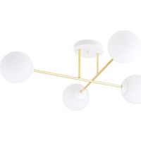 Plafoniera Emibig MAGNUM 4xE14 oro con vetri bianchi