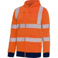 Vizwell Warnschutz-Sweatjacke VW14B Gr. L leuchtorange/marine
