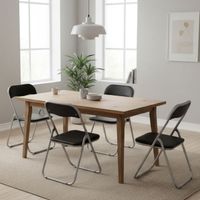Dmora Ensemble de quatre chaises pliantes, couleur noire, Dimensions 43 x 47 x 78 cm, avec emballage renforcé