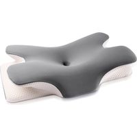 Oreiller en mousse à mémoire de forme, oreiller confortable, oreiller de soutien cervical, oreiller latéral ergonomique (GRIS)-AquaForge