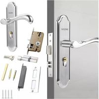 Serrure de poignée de levier de porte d\'entrée à clé Serrure de Porte D\'entrée à clé en Acier Inoxydable,serrure de porte en bois