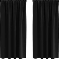 Rideaux occultants,Rideaux anti-lumière avec des rideaux Noir Polyester CFW77988
