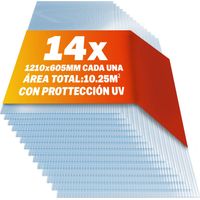 GARDEBRUK® Set 14x Placas de Policarbonato Doble Pared 4mm + 50x Abrazaderas de Acero Inoxidable Multiusos Especiales Para Invernaderos Cubre una Superficie Total de: 10,25 m²
