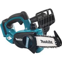 Makita – Tronçonneuse à batterie 18V – Longueur guide 115 mm – Vitesse chaîne 5,0 m/s – Lubrification automatique – Frein électrique