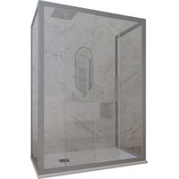 3-seitige Duschkabine 90x170x90 Klarglas Silver Deco Trio