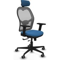 Chaise de bureau piqueras y crespo Jorquera bleu clair similicuir