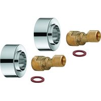 Racor en S Grohe de 1/2 pulgada x 3/4 pulgada. Cromo ajustable de 7,5 mm