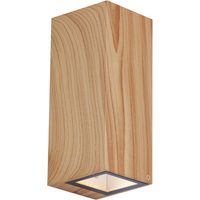 QAZQA Escandinavo Aplique de pared escandinavo madera 2-luces GU10 70mm IP54 - Baleno Aluminio /Vidrio Rectangular Adecuado para LED Max. 2 x 10 Watt
