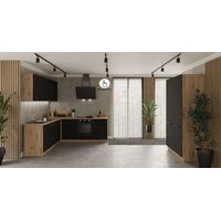 Winkelküche ARIA K-AR ECKE 1 - 215 x 220 &43 120 cm Anti Fingerprint Küchenzeile Küchenblock Singleküche Einbauküche Küche EckkücheBLACK - AFM