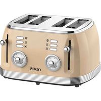Tostapane retrò beige 1500W 4 fessure