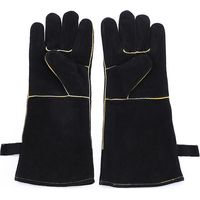 Guantes resistentes al calor extremo y al fuego, de cuero con costuras de Kevlar, perfectos para chimenea, estufa, horno, parrilla, soldadura, barbacoa, MIG, agarraderas,
