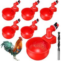 QORVA-Gobelets à Eau de Poulet, Breuvoir de Poulet, Abreuvoir Poules Automatique, Abreuvoirs Automatiques Kit Abreuvoir Poules Abreuvoir Poule, 6 Pièce DIY Abreuvoir Poules Volaille Automatique Abreuv